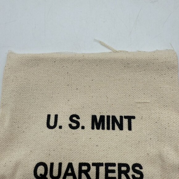 20 x EMPTY U.S. Mint Quarters Coin Bags $25.00 Canvas Heavy Duty TOP CUT 6x5 - Picture 3 of 4